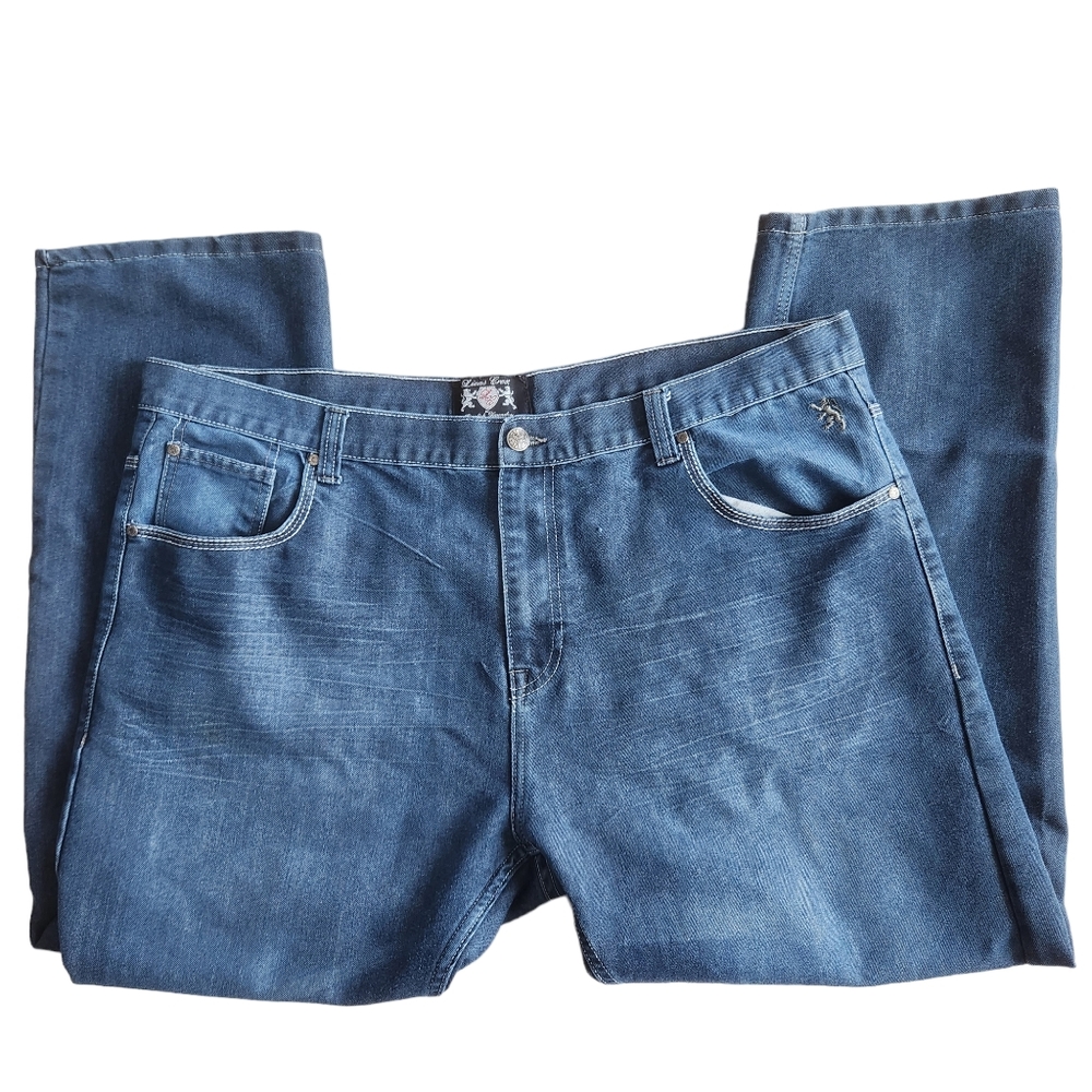 English Laundry Lion's Crest Mens Blue Denim 5 Pocketed Stretchy Jeans  46X32